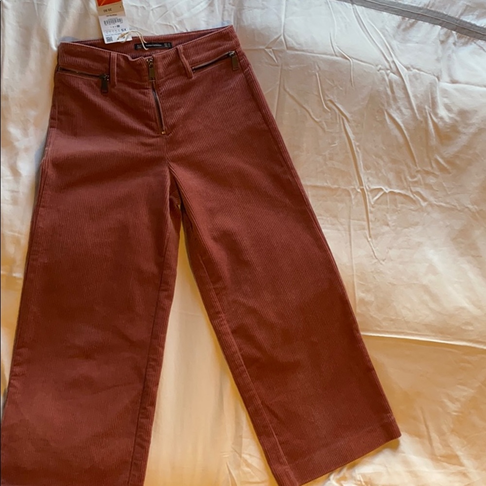 Zara pink cord 3 quarter length pants size xs US 4